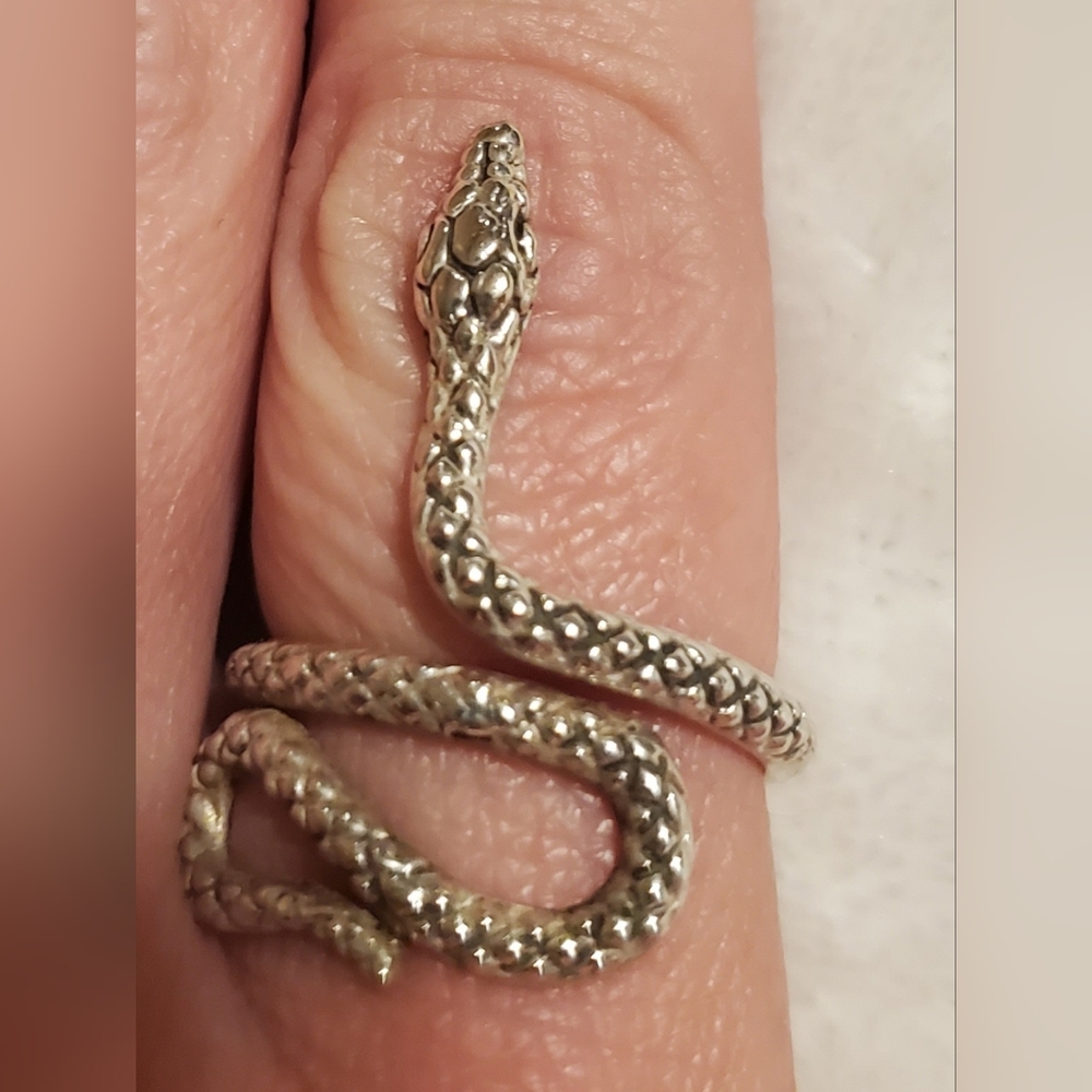 925 SNAKE RING SILVER SZ 9 ADJUSTABLE